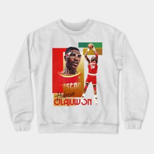 Retro Hakeem Olajuwon Basketball Card Crewneck Sweatshirt